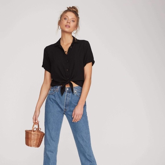 Plain Black Toulin Shirt - Picture 2 of 3